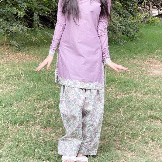 Anaya Lavender Bloom Floral Palazzo Set