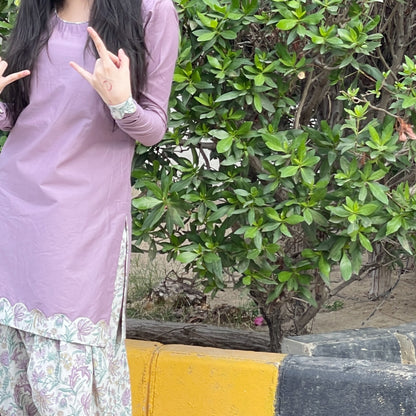 Anaya Lavender Bloom  Floral Palazzo Set