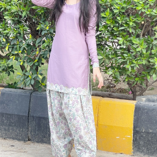 Anaya Lavender Bloom  Floral Palazzo Set