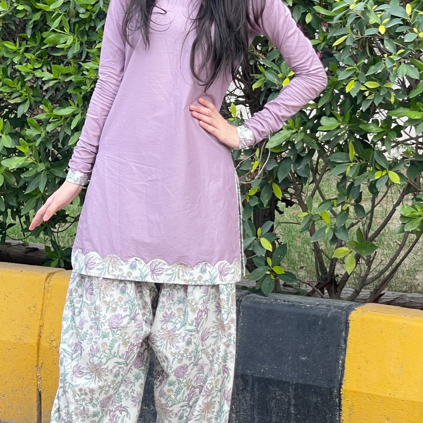 Anaya Lavender Bloom  Floral Palazzo Set