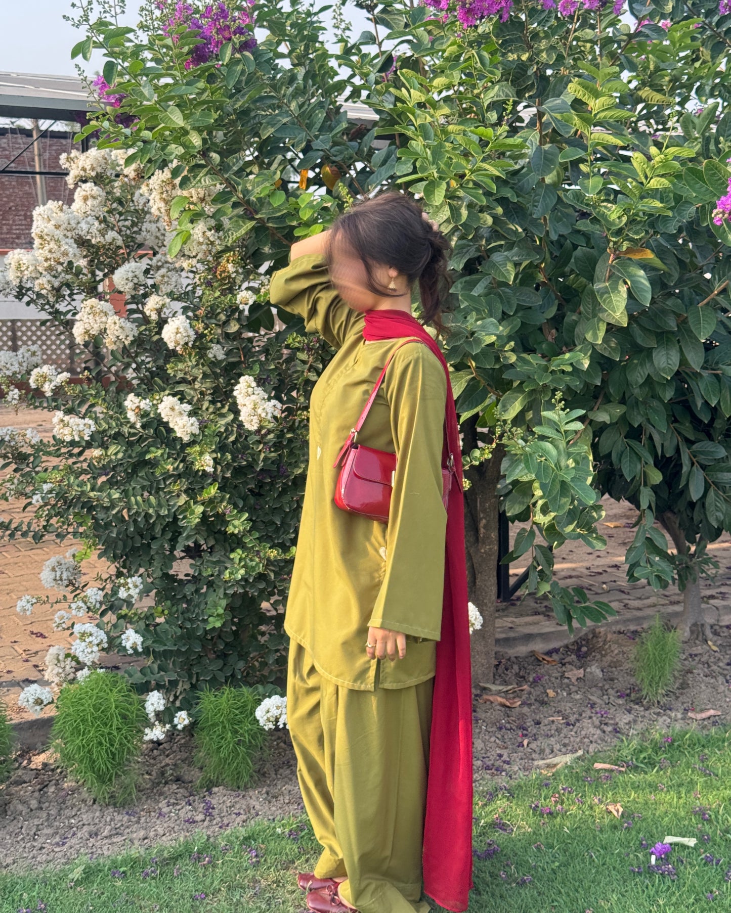 Meher Olive Elegant 3 Piece Suit Set