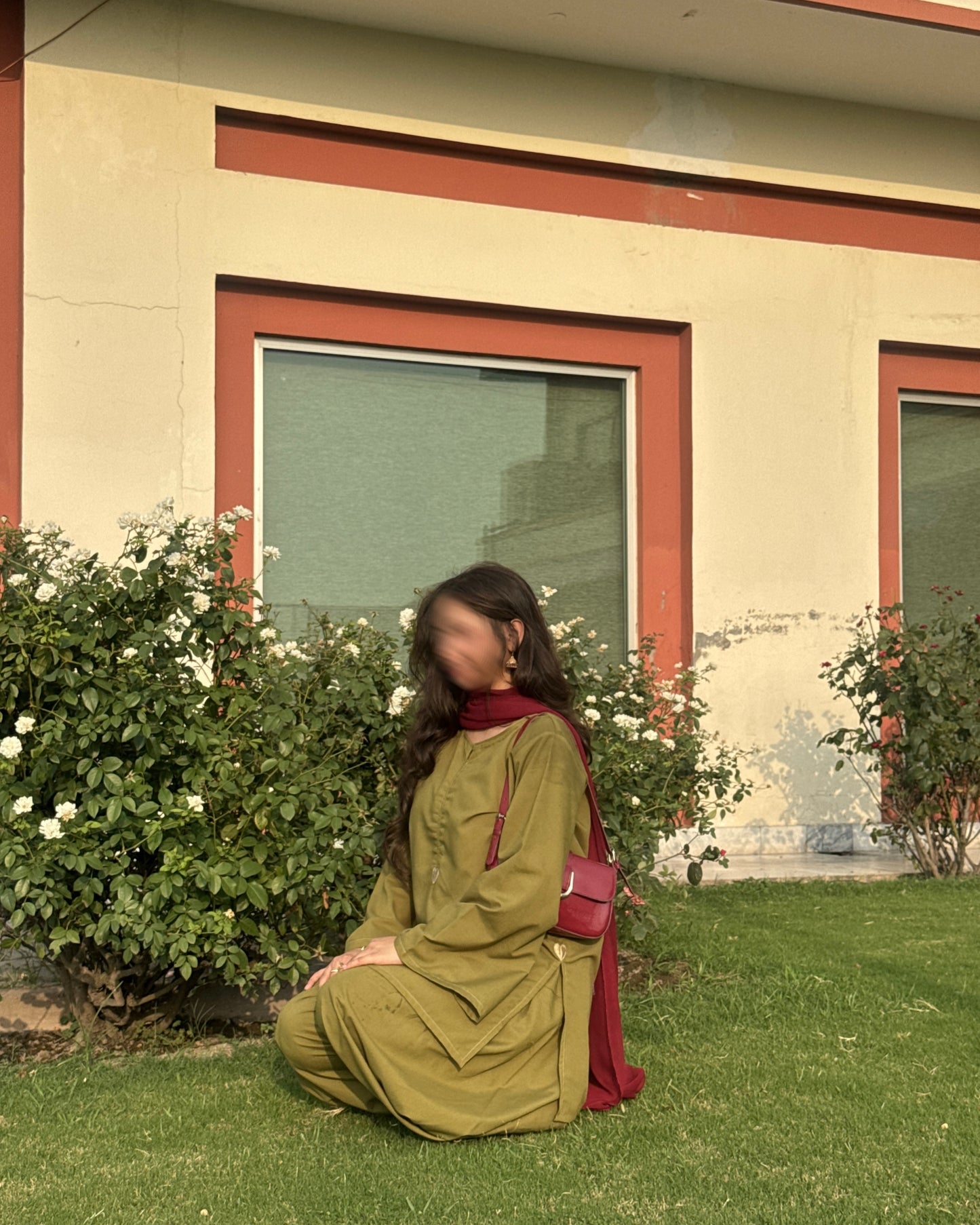 Meher Olive Elegant 3 Piece Suit Set