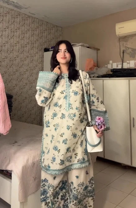 Gulbahar Blue Floral Farshi Set