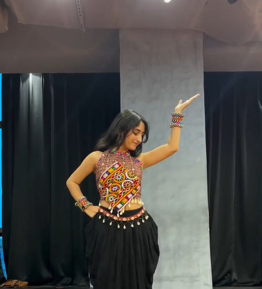 Zilan Dhoti-Style Draped Navratri Suit