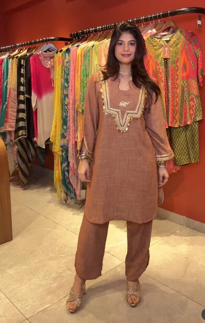 Sana Embroidered Straight Kurta Set