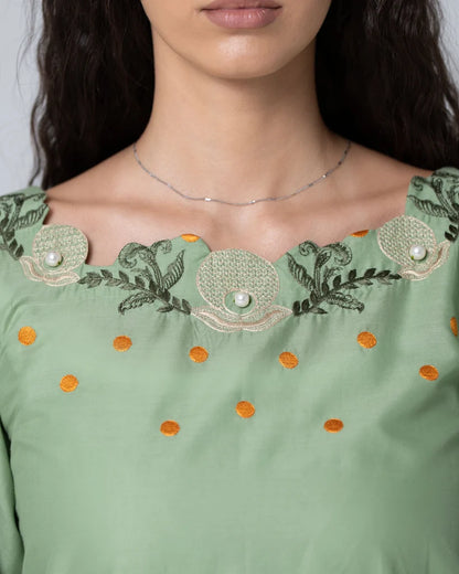 Ocean Embroidered Kurta Set