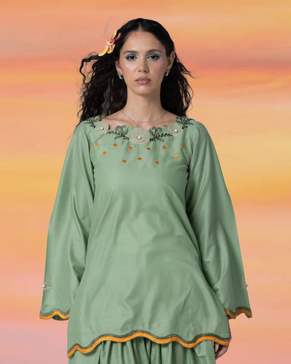 Ocean Embroidered Kurta Set