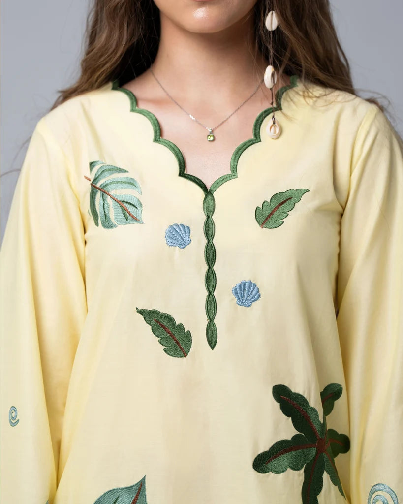 Ocean Embroidered Kurta Set